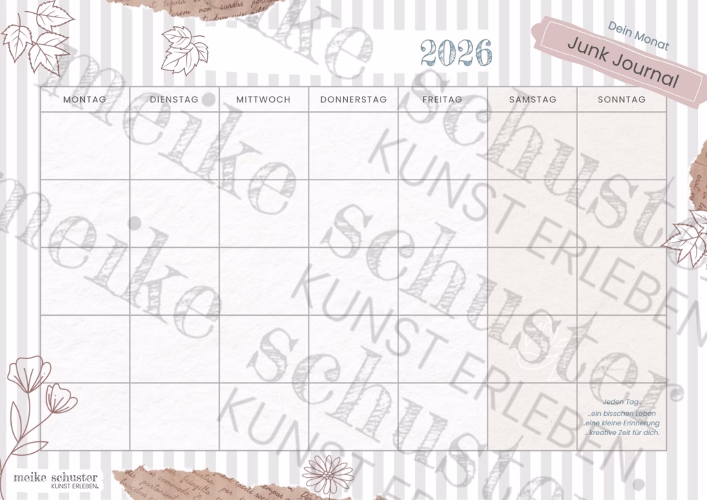 Junk Journal - für jeden Monat