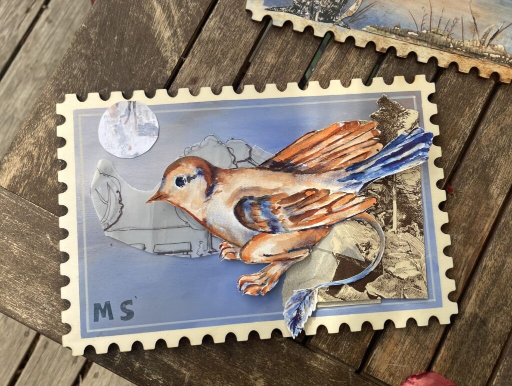 Original: Briefmarke "Der Singvogelgreif"