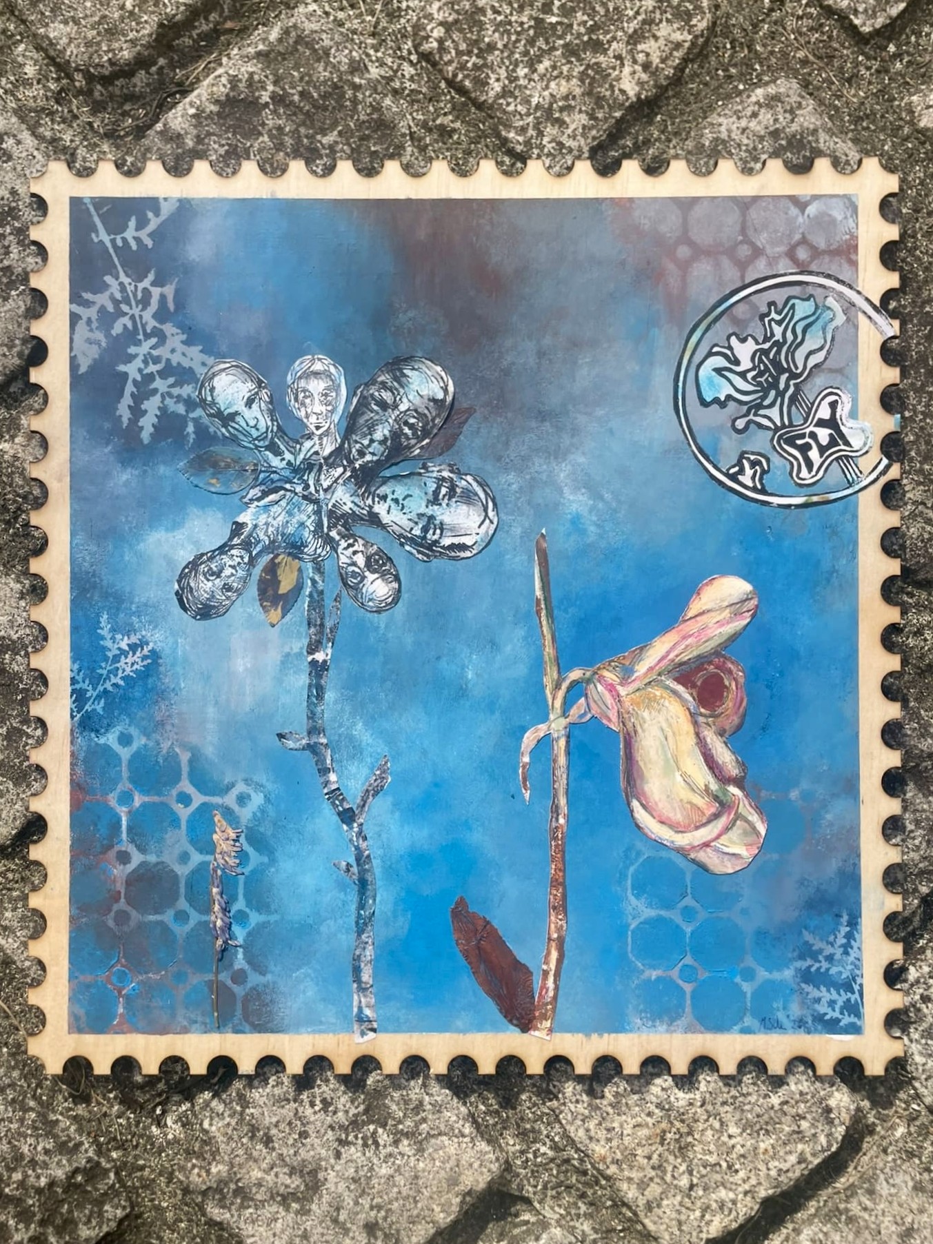Original: große Briefmarke "Wir blühen" – Bild 5